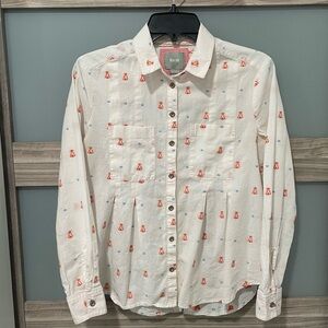 MAEVE by ANTHROPOLOGIE Miette Button Down Embroidered Teepee Shirt